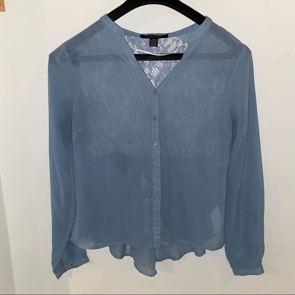 Pretty blue blouse with lace back